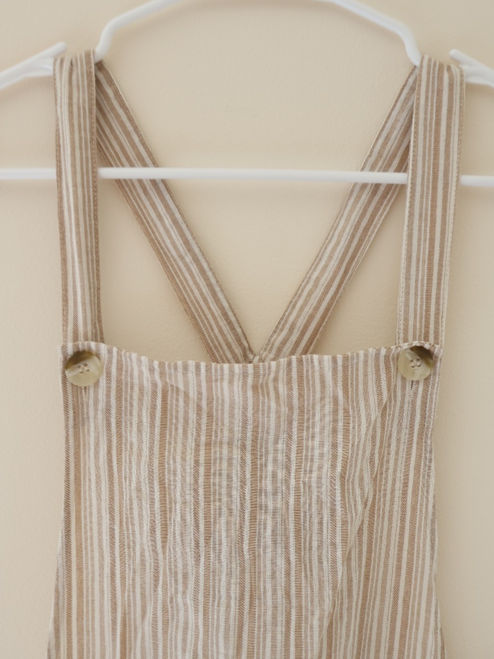 Lulus Rhythm Bahamas Cotton Striped Jumpsuit Overalls M Boho Granola Retro Gorp - Picture 4 of 9